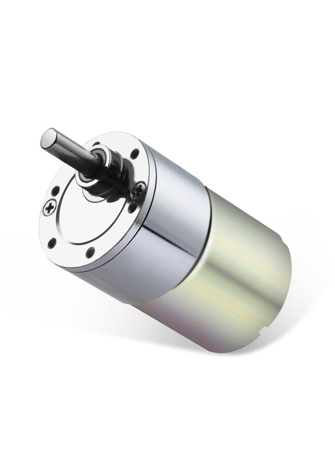 يُسلِّم محرك تروس كهربائي عالي العزم يعمل بتيار مستمر 12 فولت، مزود بنظام تخفيض سرعة دقيق، وعمود إخراج لا مركزي، وعلبة تروس بقطر 37 مم (الحجم: 100 دورة في الدقيقة). - Image 1